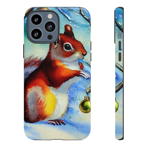 A Squirrel Decorates the Forest for Christmas - Impact Resistant Phone Case iPhone 13 Pro Max Glossy